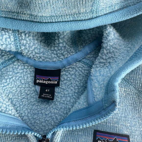 Patagonia Kids Better Sweater Light Blue Full-Zip Fleece Lined Hoodie - Picture 3 of 3